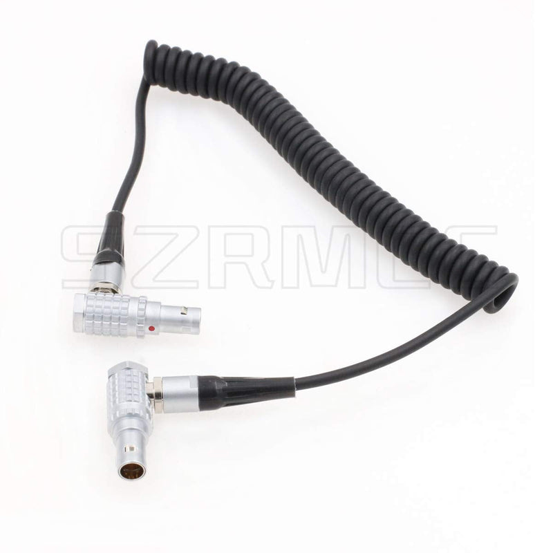 [Australia - AusPower] - SZRMCC ARRI Cameras Right Angle 5 Pin Male to Right Angle 5 Pin Male Timecode in/Out Coiled Cable for Sound Devices Ambient Lockit Zaxcom 