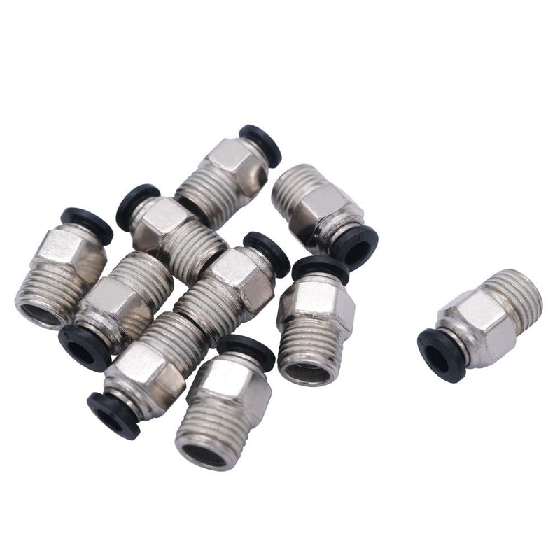 [Australia - AusPower] - mxuteuk 10pcs Straight Push Connectors Pneumatic Fittings Push to Connect Tube Fitting 1/4" PT Male Thread 6mm PC6-02 6mm OD x 1/4"PT 