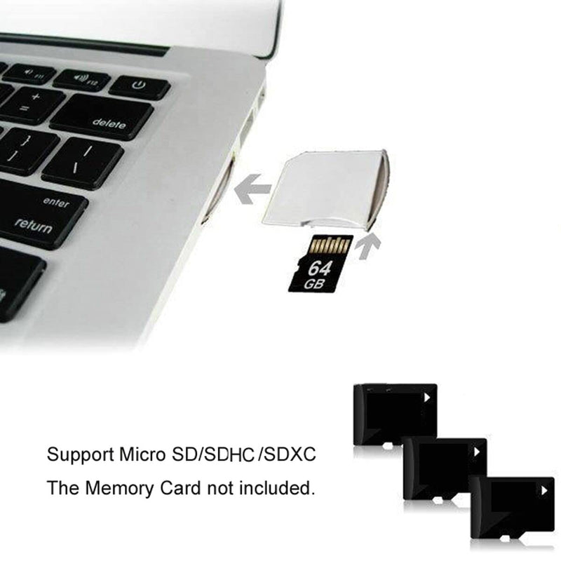 [Australia - AusPower] - Cablecc Micro SD TF to SD Card Kit Mini Adaptor for Extra Storage Air/Pro/Retina White 