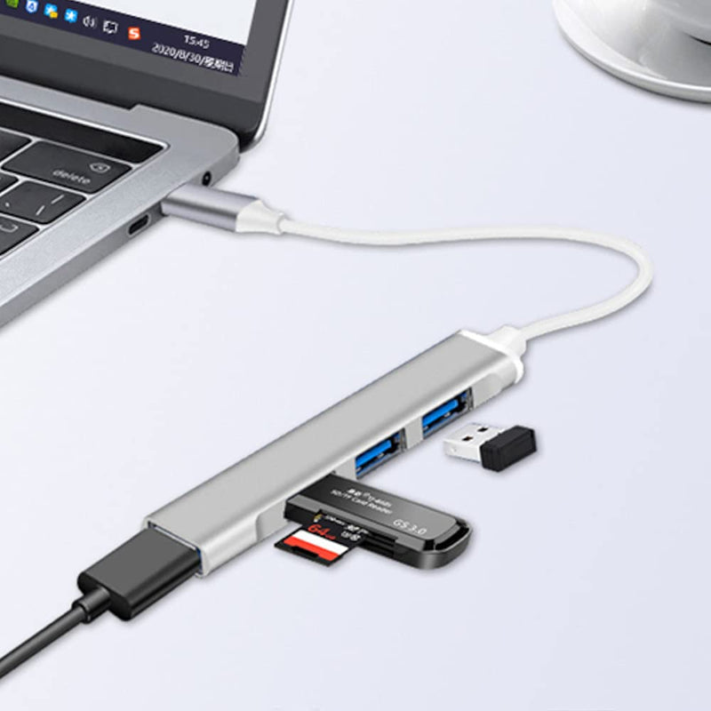 [Australia - AusPower] - JacobsParts USB-C Type C to USB 3.0 4 Port Hub Splitter for MacBook Pro/Air, iPad, PC, Chromebook, Phone (Black) Black 