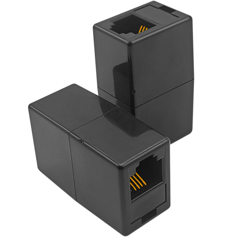 [Australia - AusPower] - NECABLES (5 Pack) RJ11 Coupler Phone Line Connector Telephone Cord Adapter RJ11 6P4C Female to Female for Landline Phone and Fax Black Black 5pcs 
