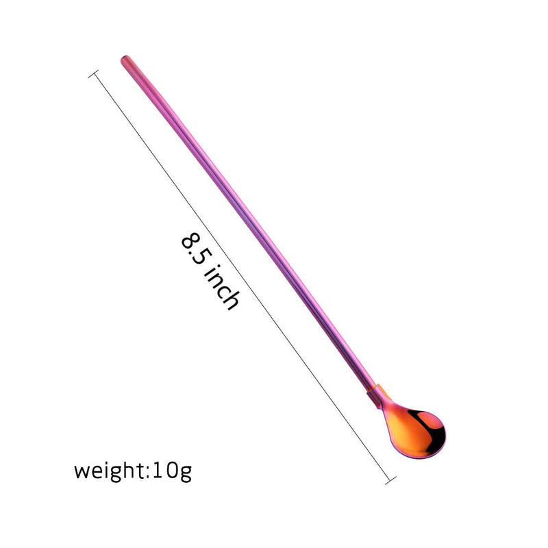 [Australia - AusPower] - Do Buy 8 PCS Spoon Straws Drinking Spoon for Frozen Drink, Milkshake, Smoothies, Ice Cream Sundaes with 2 Cleaner 