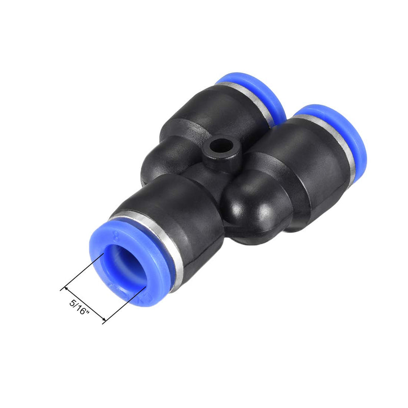 [Australia - AusPower] - uxcell Plastic Connect Splitter Push to Tube Fittings 8 mm or 5/16" OD Push Lock Blue 5pcs 