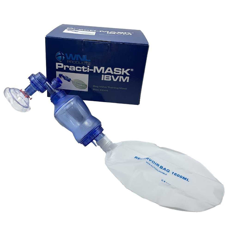 [Australia - AusPower] - WNL Products 5000IBVM-SINGLE Practi-Mask BVM Infant CPR Training Mask Includes 1 Infant CPR Training Practi-Mask, 1 Infant Bag Valve Squeeze Bag, 1 Reservoir Bag (Single - Infant) 