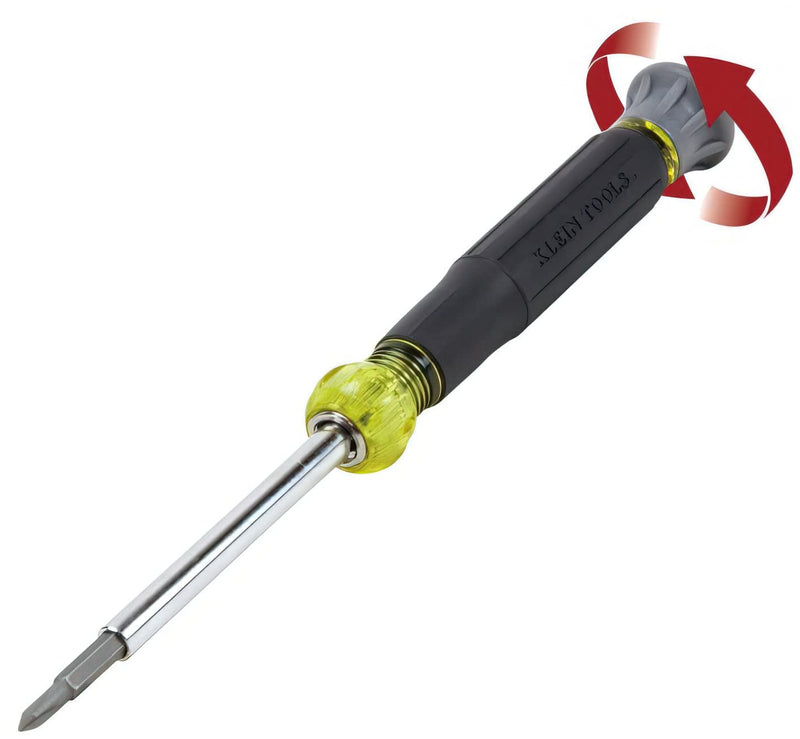 [Australia - AusPower] - Klein Tools 32581 4-in-1 Electronics Screwdriver Set with Precision Machines Bits: 2 Slotted, 2 Phillips, and Cushion Grip Handles, 4-Piece 