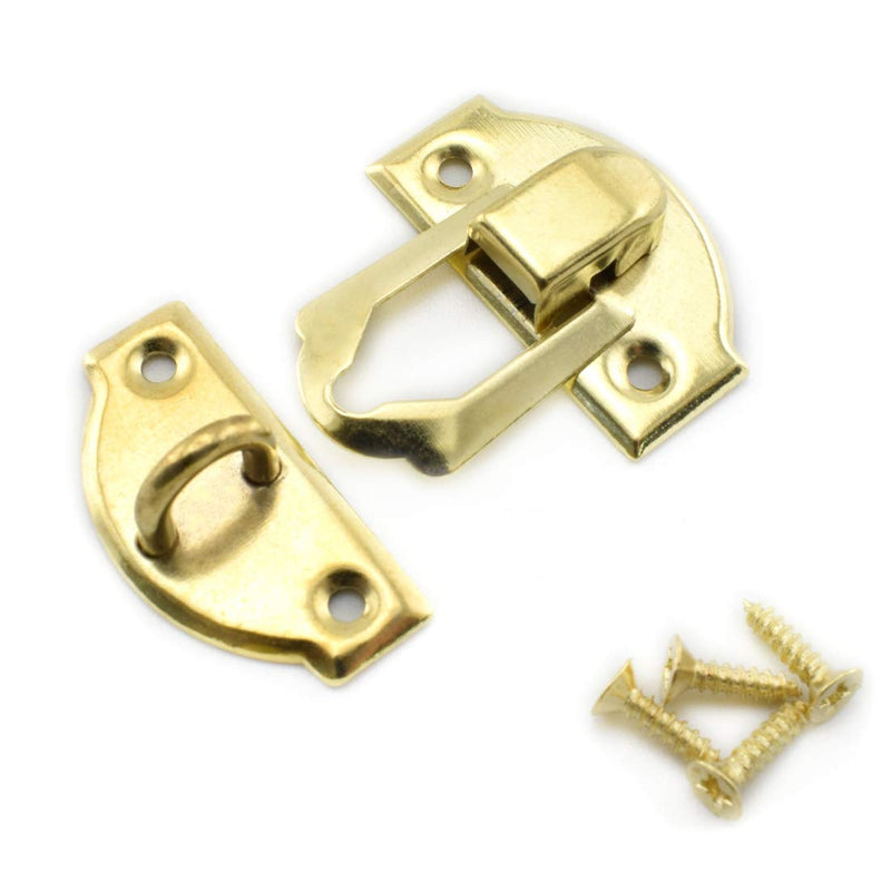 [Australia - AusPower] - SDTC Tech 8-Pack Antique Decorative Hasp Retro Jewelry Box Latch with Matching Screws for Cabinet Drawer Wooden Crafts - Gold 8 Pack 