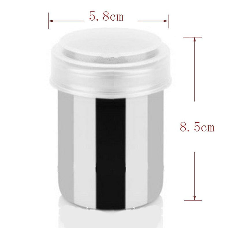 [Australia - AusPower] - Honbay Stainless Steel Chocolate Shaker Icing Sugar Powder Cocoa Flour Coffee Sifter Cooking Tools Lid Chocolate Shaker Cocoa 