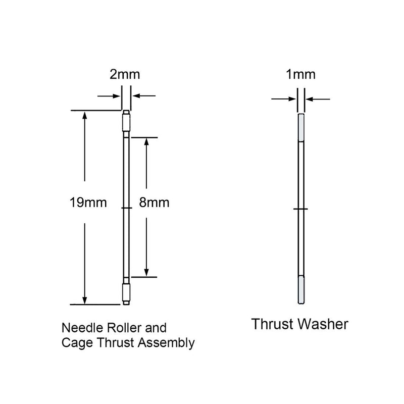 [Australia - AusPower] - uxcell AXK0819 Thrust Needle Roller Bearings with Washers 8mm Bore 19mm OD 2mm Width 10pcs 8mmx19mmx2mm 