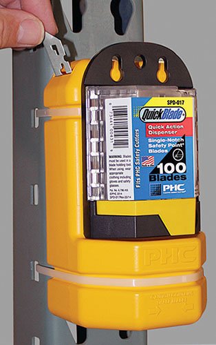 [Australia - AusPower] - Pacific Handy Cutter Blade Bank, Used Razor Blade Disposal with Wall Mount, Safely Dispose of Used Blades, Keep Blades Out of Trash Bags, Off of Floors, and Away from Other Hazardous Locations, Yellow (BH00206) 