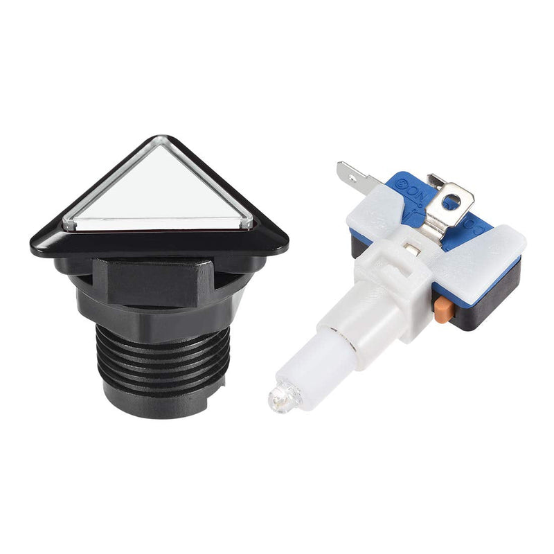 [Australia - AusPower] - uxcell Game Push Button 39x39x39 Triangle 12V LED Illuminated Push Button Switch with Micro Switch for Arcade Video Games White 3pcs 