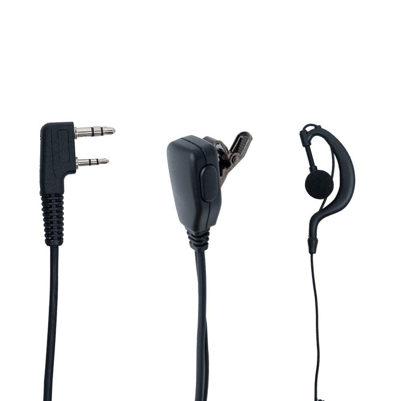 [Australia - AusPower] - Klykon Kenwood Earpiece with Mic,2 pin G Shape Earpiece Headset with Mic Ptt Compatible with Baofeng UV-5R BF-888S BF-F8HP BF-F9 UV-82 UV-82HP UV-82C Kenwood Walkie Talkies 2 Way Radio 