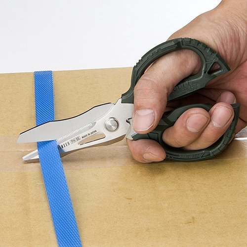 [Australia - AusPower] - ENGINEER PH-55 Multi-Function, 160mm Compact Scissors, Electrician Scissors, with 4-in-1 Combi Blade - cuts Carpet, Leather, Solid Copper Wire, Insulated cable, CDs, Thick Rope & More. Made in Japan Single 