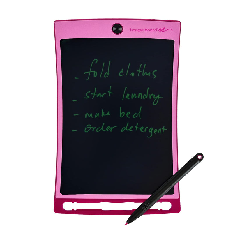 [Australia - AusPower] - Boogie Board Jot Reusable Writing Tablet- Includes 8.5 in LCD Writing Tablet, Instant Erase, Stylus Pen, Built in Magnets and Kickstand, Flamingo Pink 