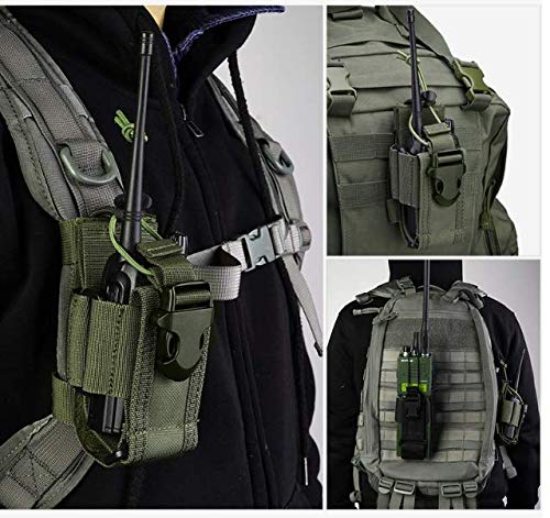 [Australia - AusPower] - abcGoodefg Adjustable Tactical Radio Holder Bag, Molle Two Way Radio Holster Pouch Holder, Nylon Duty Military Storage Case Bag for walkie Talkie (Green, 1 Pack) Green 