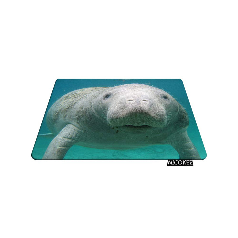 [Australia - AusPower] - NICOKEE Manatee Rectangle Gaming Mousepad Cute Manatee in The Water Mouse Pad Mouse Mat for Computer Desk Laptop Office 9.5 X 7.9 Inch Non-Slip Rubber M01-033 