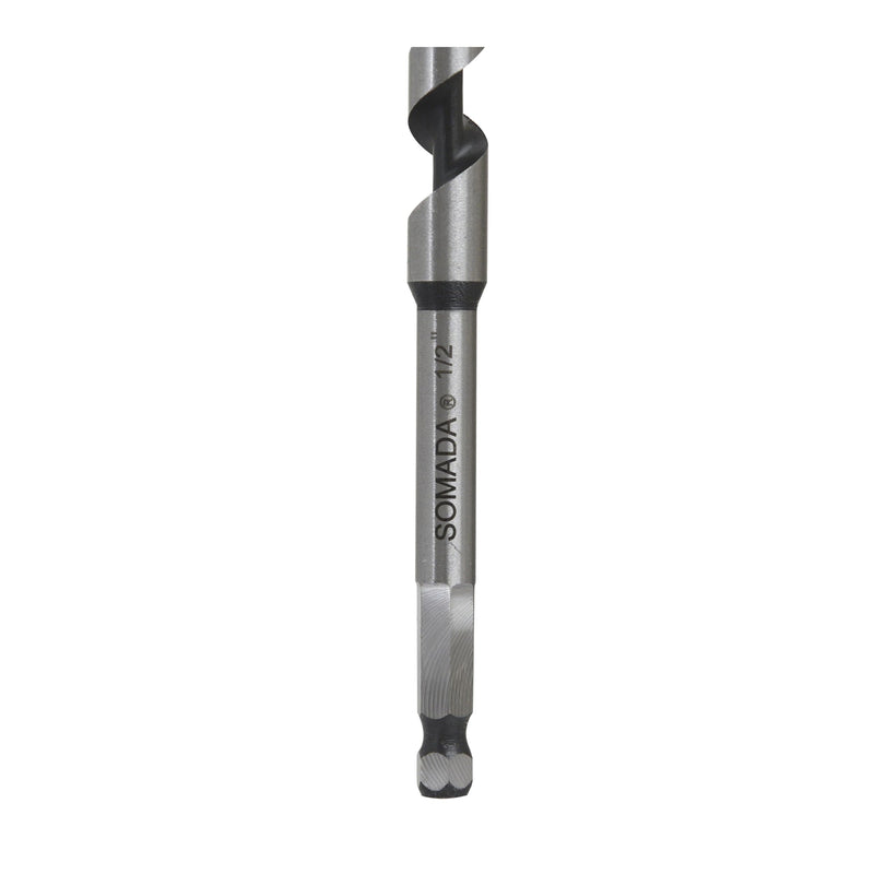 [Australia - AusPower] - SOMADA 1/2-Inch x 10-Inch Auger Drill Bit for Wood, Quick Change Hex Shank 3/8-Inch, Ship Auger Long Drill Bit for Soft and Hard Wood, Plastic, Drywall and Composite Materials 