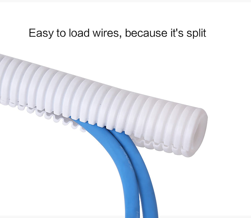 [Australia - AusPower] - Alex Tech 10ft â€“ 1/2 inch Split Wire Loom Tubing Wire Conduit â€“ White 1/2"-10ft 