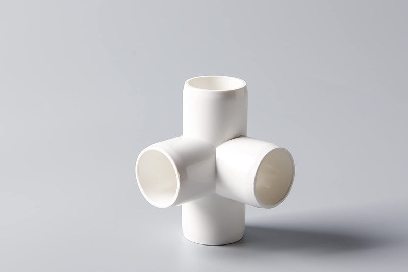 [Australia - AusPower] - Rainbow Dream 4-Way 3/4 Inch PVC Elbow Corner Tee Fittings, 4 Way PVC Pipe Fitting Connectors - Build Heavy Duty Furniture Grade for 3/4 inch PVC Pipe - 8 Pack, White 