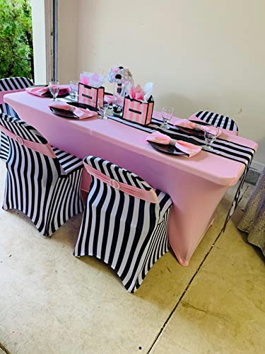 [Australia - AusPower] - FORLIFE Spandex Table Covers 6ft，Fitted Tablecloth for 6ft Rectangular Tables, Stretch Patio Table Covers, Universal Spandex Table Cover for Wedding, Banquet, Party (6ft, Pink) 