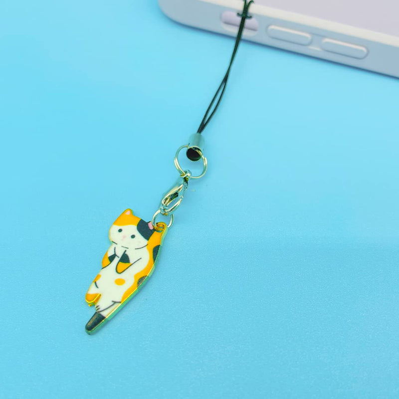 [Australia - AusPower] - Phone Charms Aesthetic, Cell Phone Lanyard String With Handmade Cute Hanging Pendants Decor Brown Cat 