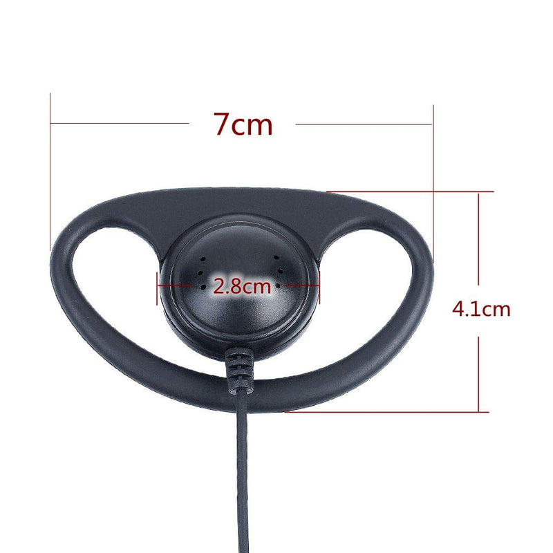 [Australia - AusPower] - JEUYOEDE RMM2050 D Shape Earpiece Headset with PTT Mic Compatible with Motorola Two Way Radio CLS1110 CLS1410 XU2600 CP110-2 Pin 