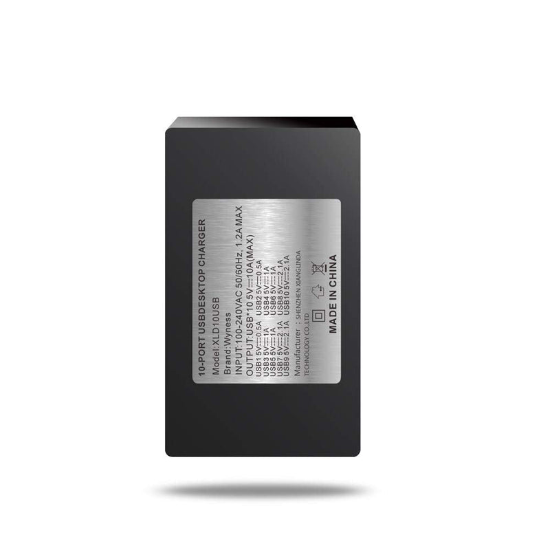 [Australia - AusPower] - 10 Ports Wall Charger, 50W 10-Port Family-Sized Desktop USB Rapid Charger,Multiple Charging Station,Compatible with Smartphones and Other USB Charging Devices 