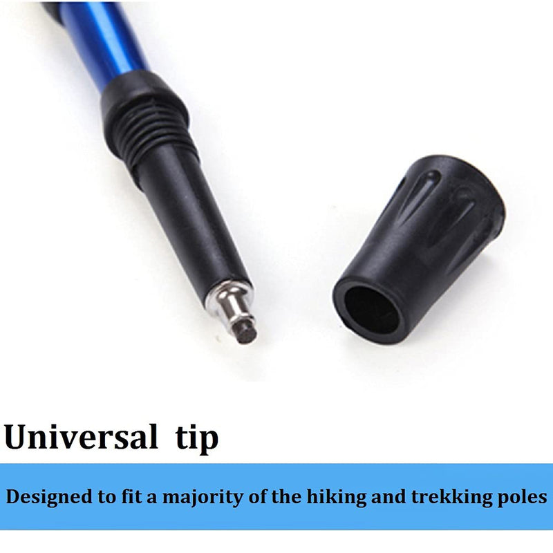 [Australia - AusPower] - Trekking Poles Walking Poles Tips Protectors, Hiking Poles Replacement Rubber Tips for Hiking Stick, Fits Most Standard Walking Sticks - Shock Absorbing, Adds Grip and Traction 16PCS 