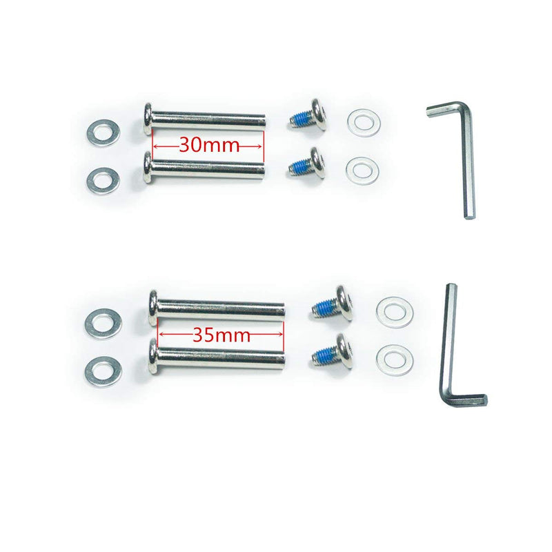 [Australia - AusPower] - F-ber 50mm x 18mm/1.97" x 0.7" Multi Color Luggage Suitcase Wheels with 6mm ABEC 608zz Bearings, Inline Outdoor Skate Replacement Wheels Set of 2 Wheels w/Axles 30mm&35mm Black&Clear 