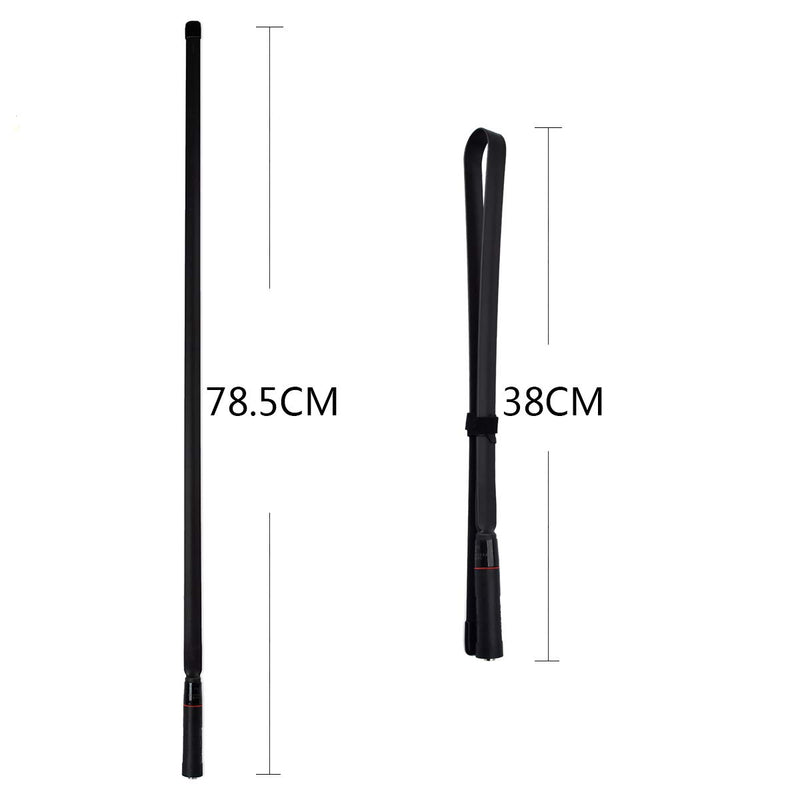 [Australia - AusPower] - TWAYRDIO 31.5inch Foldable CS Tactical Ham Two Way Radio Antenna 3.2/5.2dBi SMA Male Dual Band VHF/UHF for TYT MD-380 MD-UV380 YAESU VX-6R FT-60R FT-70D Retevis RT82 RT3 Handheld Walkie Talkie 