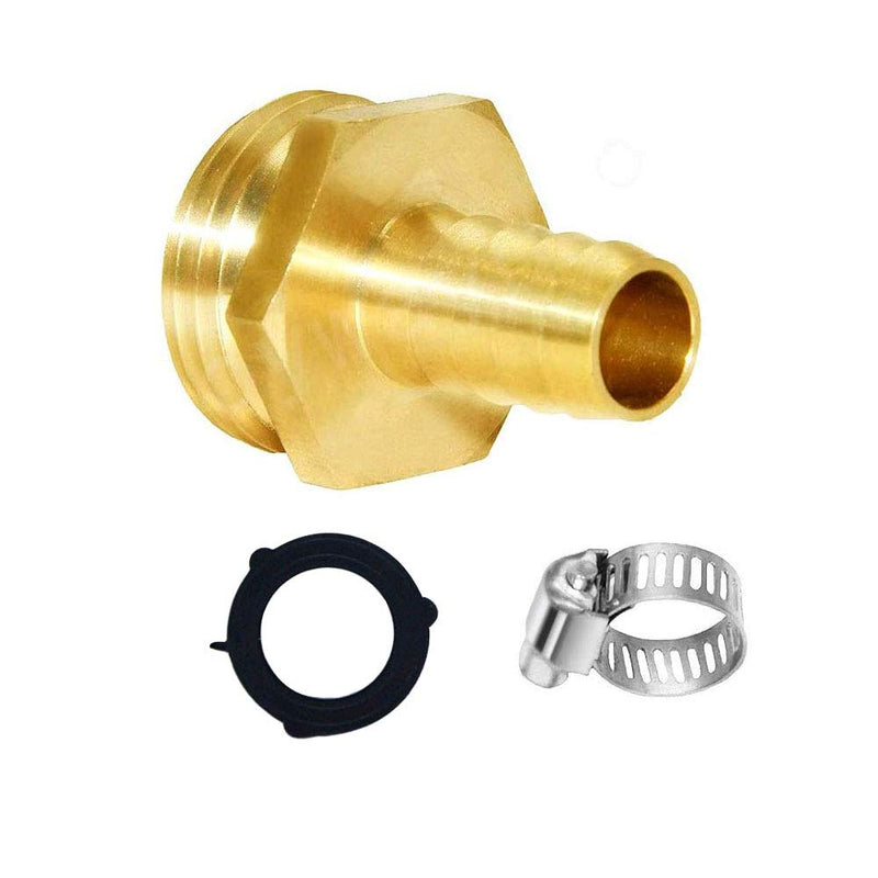 [Australia - AusPower] - YOUHO 2-Pack Brass Garden Hose Adapter, 3/4 GHT Male Hose x 3/4 Inch Male Barb(19MM), Garden Hose Connectors 3/4 Barb to 3/4 Male Garden Pipe Joint Extension Repair Fitting 