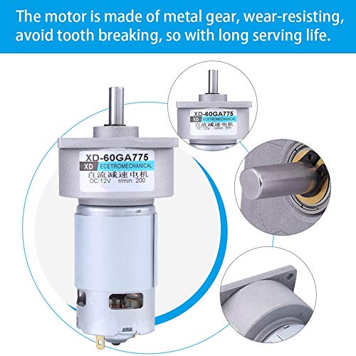 [Australia - AusPower] - 60GA775 DC12V 35W DC Geared Motor Large Torque Speed Adjustable Micro DC Geared Motor (300R) 300R 