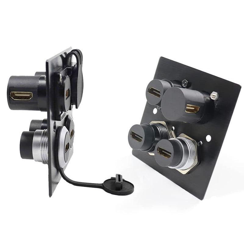 [Australia - AusPower] - PENGLIN 2PCS HDMI Panel Mount Coupler, HDMI Panel Mount Pass Through Connector, Female to Female 4K Bulkhead Adapter, HDMI Extension 4K 30hz 3D and HDR with Water/Dustcap 2PCS HDMI(ROUND TYPE) 