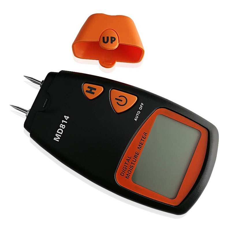 [Australia - AusPower] - AMTAST Digital MD814 Wood Moisture Meter Tester, 4 Pins Wood Trees Bamboos Moisture Detector with LCD Display, Measure Range 5% - 40% 