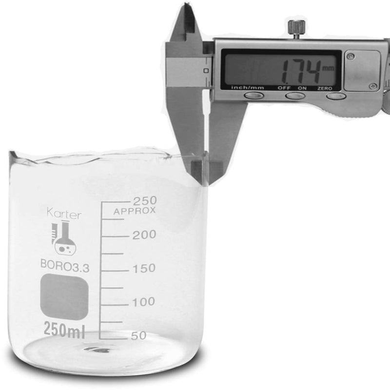 [Australia - AusPower] - Karter Scientific 214T2, 3.3 Boro, Griffin Low Form, Glass Beaker Set - 3 Sizes - 50ml, 100ml, 250ml 50 / 100 / 250mL STANDARD 