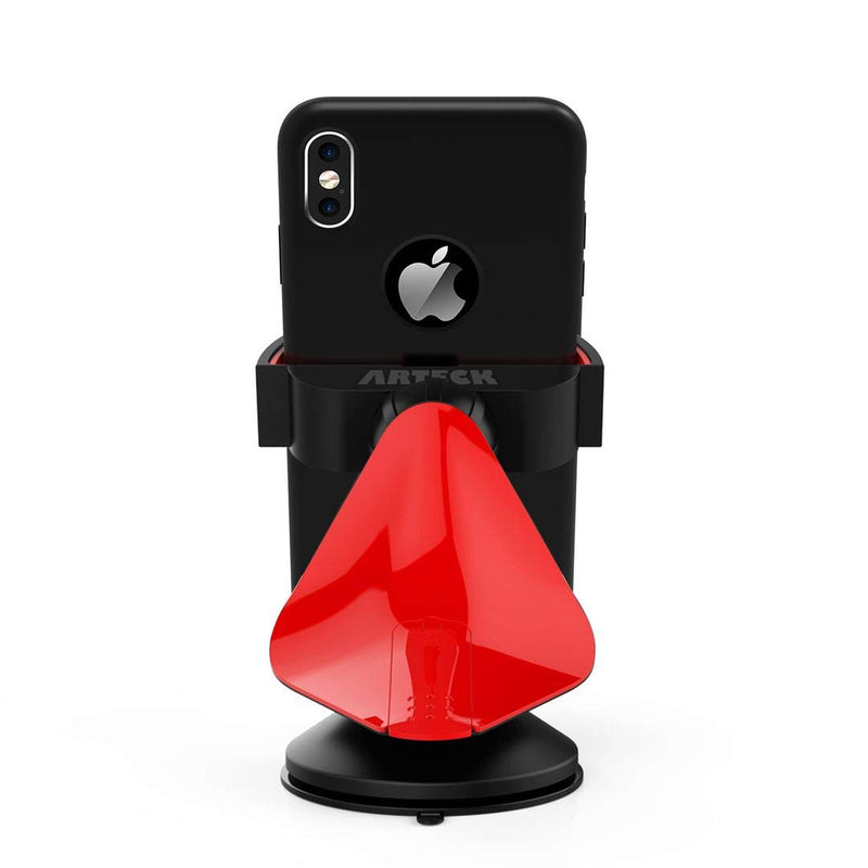[Australia - AusPower] - Car Mount, Arteck Universal Mobile Phone Car Mount Holder 360° Rotation for Auto Windshield and Dash, for Cell Phones Apple iPhone 13, 13 Pro, 13 Mini, 12, 11, Xs, SE, Android Cellphone, GPS Red 