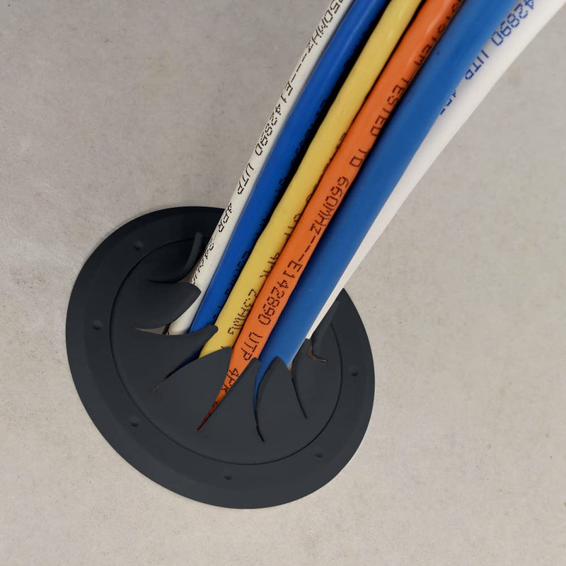 [Australia - AusPower] - Construct Pro Speedy Spring-Lock Cable Pass Through Port | 2 inch Diameter | Black CON6061SPZ 