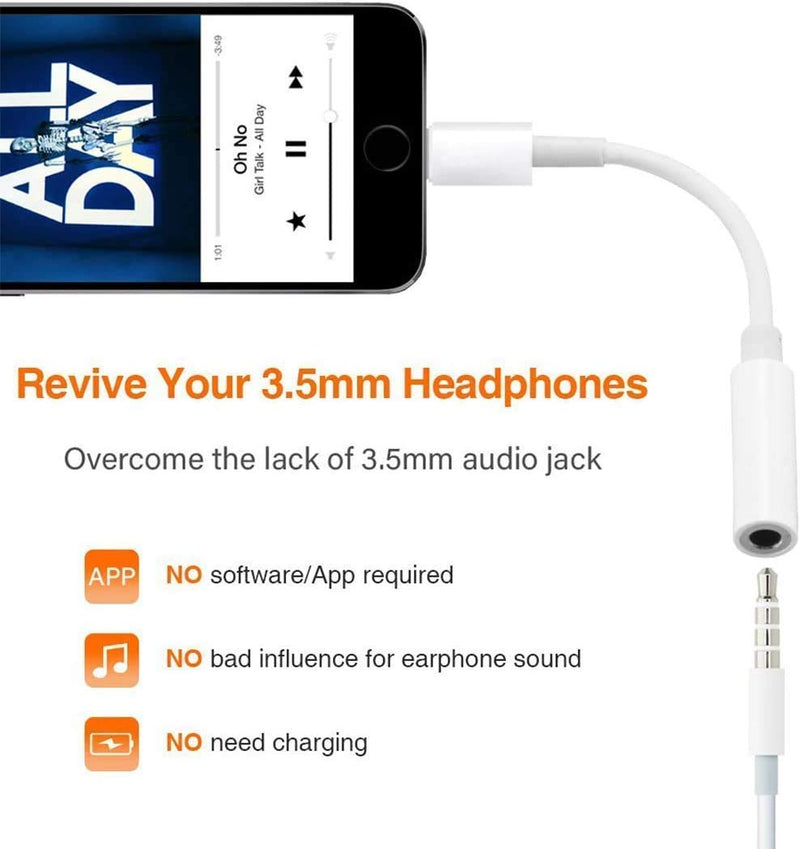[Australia - AusPower] - 3 Pack Lightning to 3.5 mm Headphone Jack Adapter iPhone Headphones Adapter,Apple MFi Certified iPhone Audio Dongle Cable Earphones Headphones Converter for iPhone 12 12 Pro 11 11 Pro X XR XS 8 7 iPad 