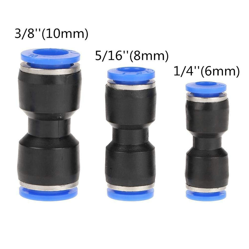 [Australia - AusPower] - Hilitand 30pcs Air Line Fittings Push-to-Connect Fittings Straight Push Connectors Plastic Quick Release Connectors for 1/4 5/16 3/8 Tube 