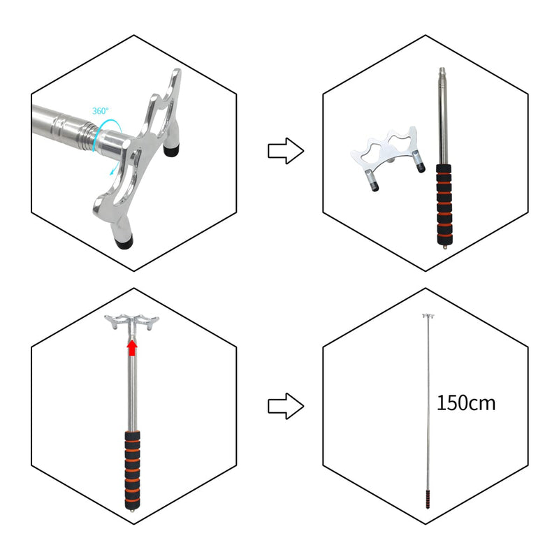 [Australia - AusPower] - zhuohai Retractable Billiards Cue Stick Bridge, Pool Bridge with Removable Bridge Head 