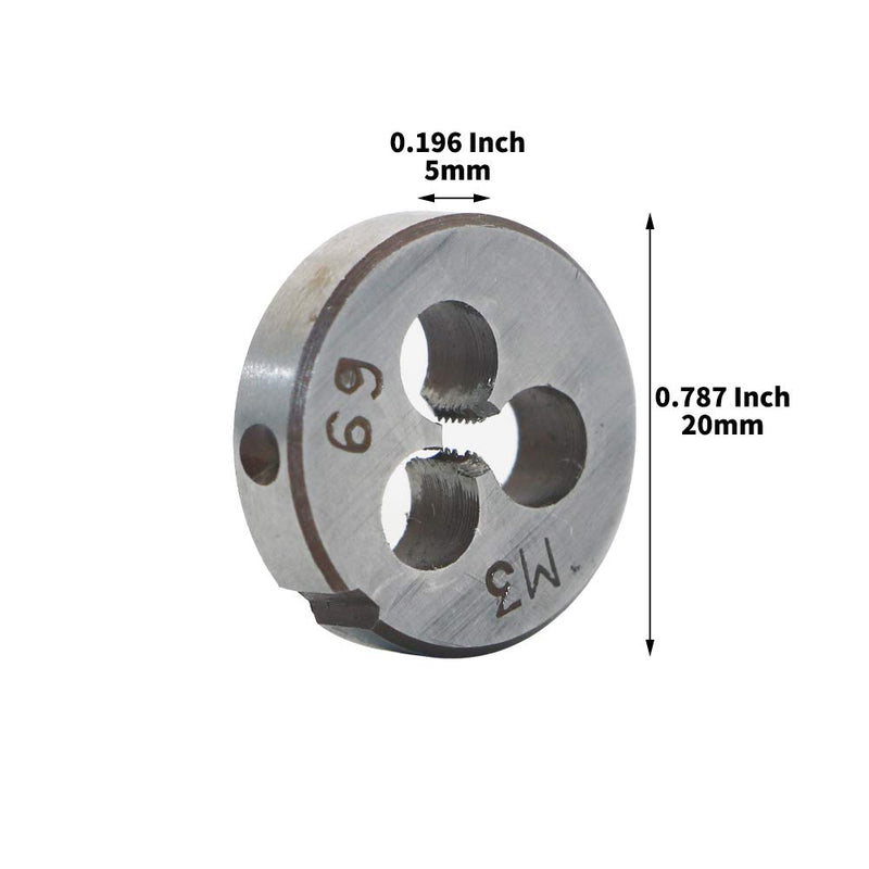 [Australia - AusPower] - HSS 3mm X 0.5 Metric Right Hand Round Die, Machine Thread Die M3 X 0.5mm Pitch for Mold Machining, Alloy Steel, It Can Process Steel, Cast Iron, Copper And Aluminum. 