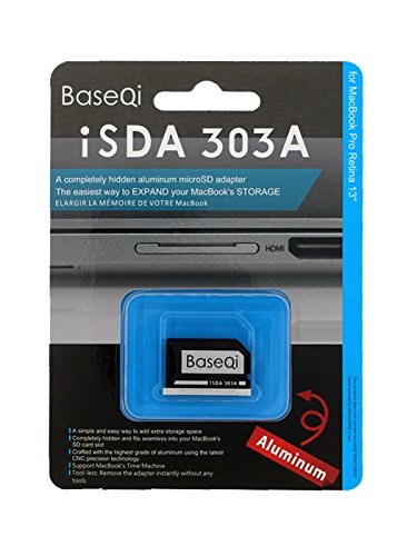 [Australia - AusPower] - BASEQI Aluminum microSD Adapter for MacBook Pro Retina 13" 