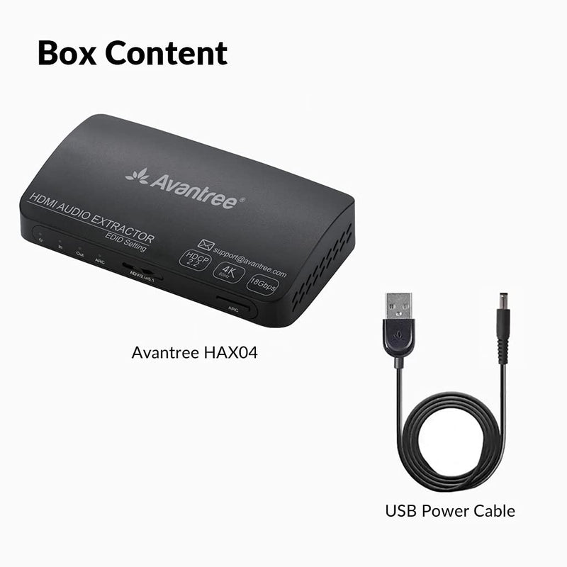 [Australia - AusPower] - Avantree HAX04 HDR HDMI ARC Audio Extractor with Optical and Analog Audio Output Supporting lossy and Lossless Surround Sound, UHD 4K @ 60Hz, HDMI 2.0, HDCP 2.2, Pass-Through CEC with EDID Management 