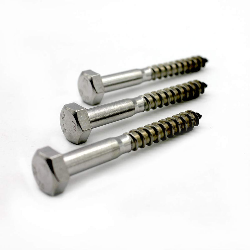 [Australia - AusPower] - 3/8" X 4" Stainless Hex Lag Bolt Screws for Wood, (5 Pack) 304 (18-8) Stainless Steel, by Fullerkreg (5 Pack)3/8" X 4" 