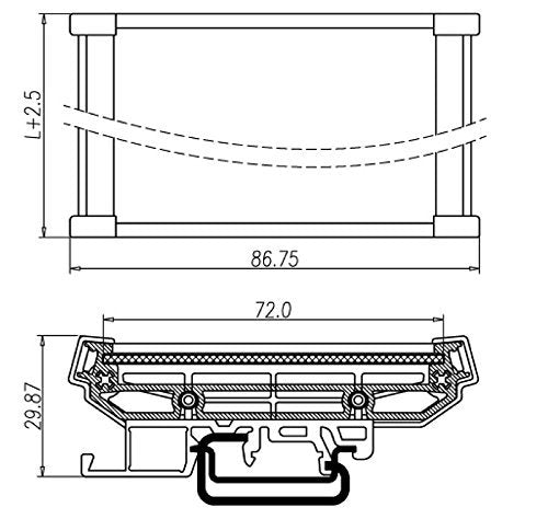 [Australia - AusPower] - Electronics-Salon DIN Rail Mount Carrier, for 137.35mm x 72mm PCB, Housing, Bracket. PCB 137.35mm*72mm 