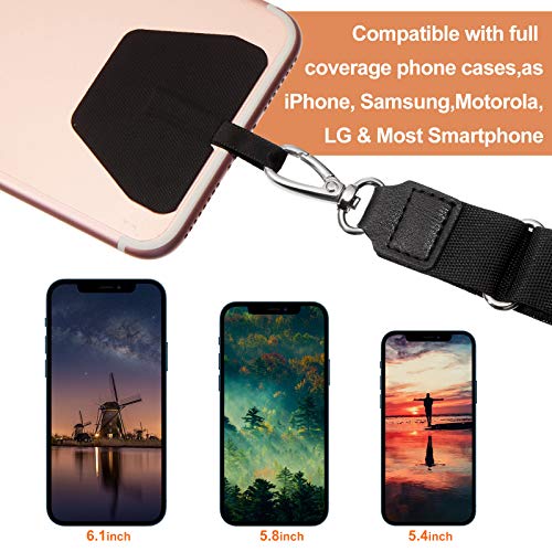 [Australia - AusPower] - 3 Pieces Universal Phone Lanyards, Adjustable Phone Neck Strap with 3 Pads Compatible with Phone Case Key Black, Gray, Blue 