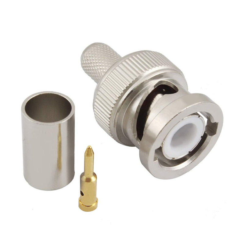 [Australia - AusPower] - （Pack of 10）BNC Male Q9 Plug Crimp for RG8X RG-8X LMR240 Cable Straight RF Coaxial Adapter Connector, Eifagur 