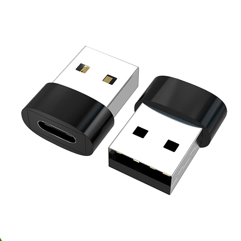 [Australia - AusPower] - USB C Female to USB Male Adapter (2-Pack), Type C to USB A Charger Cable Adapter, Compatible with iPhone 11 12 Pro Max, iPad pro2019, Samsung Galaxy Note10 S9 S10 S20 S20+, Google Pixel 4 3 (Black) black 