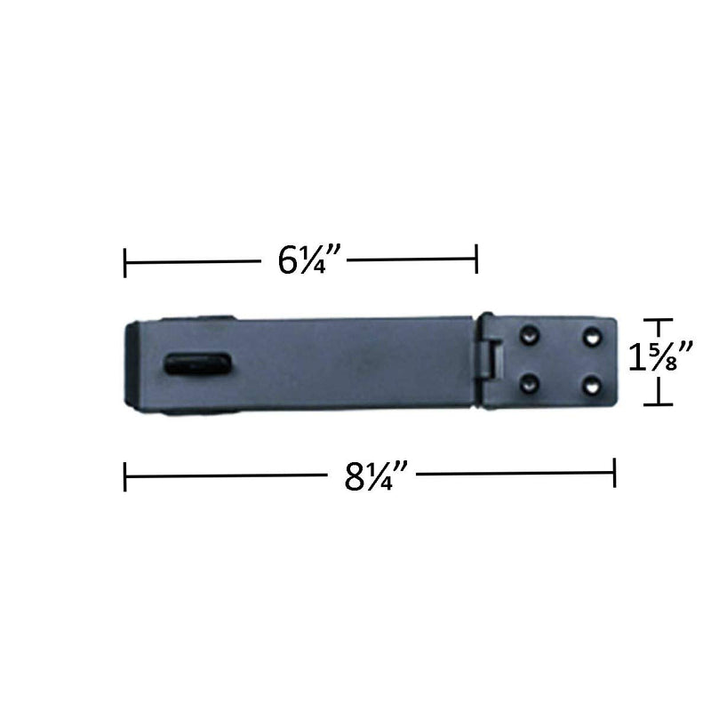 [Australia - AusPower] - Black Cast Iron Hasp Lock 8 1/4" Long Rust Resistant Antique Hasp and Staple Latches Safety Padlock Clasps for Cabinets, Chest Doors Or Gates with Screws | Renovators Supply Manufacturing 