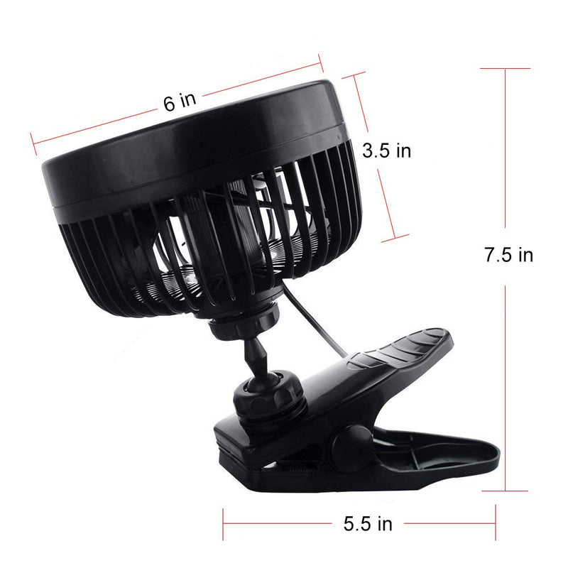 [Australia - AusPower] - Alagoo 12V 6''Car Cooling Fan Automobile Vehicle Clip Fan Powerful Quiet Ventilation Electric Car Fans with Adjustable Clip & Cigarette Lighter Plug for Car/Vehicle 