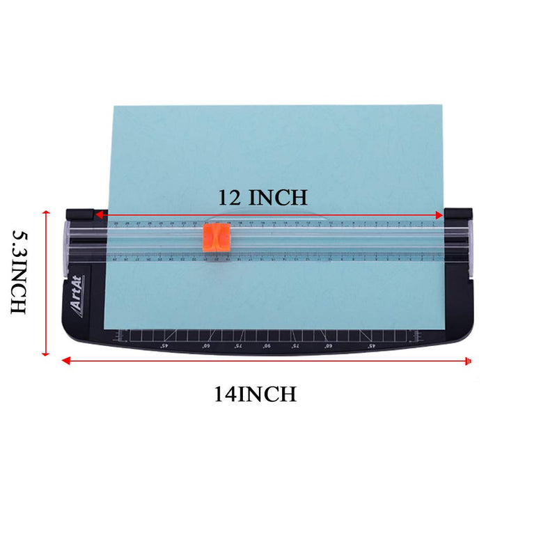 [Australia - AusPower] - ArtAt A4 Portable Paper Cutter: 12 inch Paper Trimmer Scrapbooking Tool for Photo Gift Cards Kraft Paper Label and Coupon with Automatic Security Safeguard Paper Trimmers 